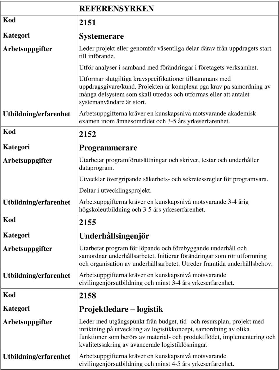 Projekten är komplexa pga krav på samordning av många delsystem som skall utredas och utformas att antalet systemanvändare är stort.