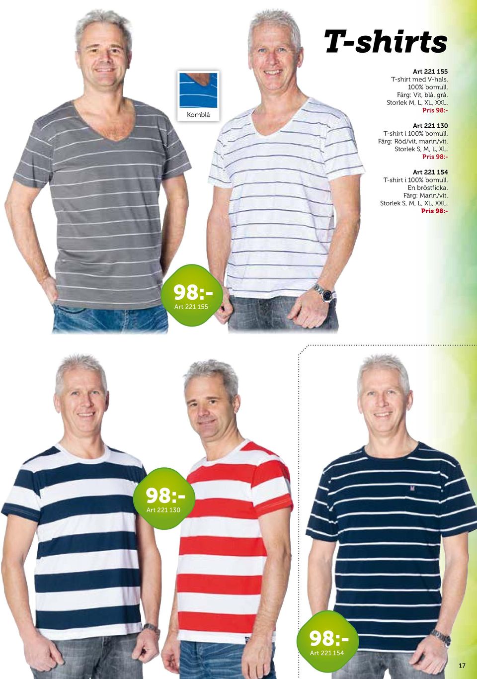 Färg: Röd/vit, marin/vit. Storlek S, M, L, XL.