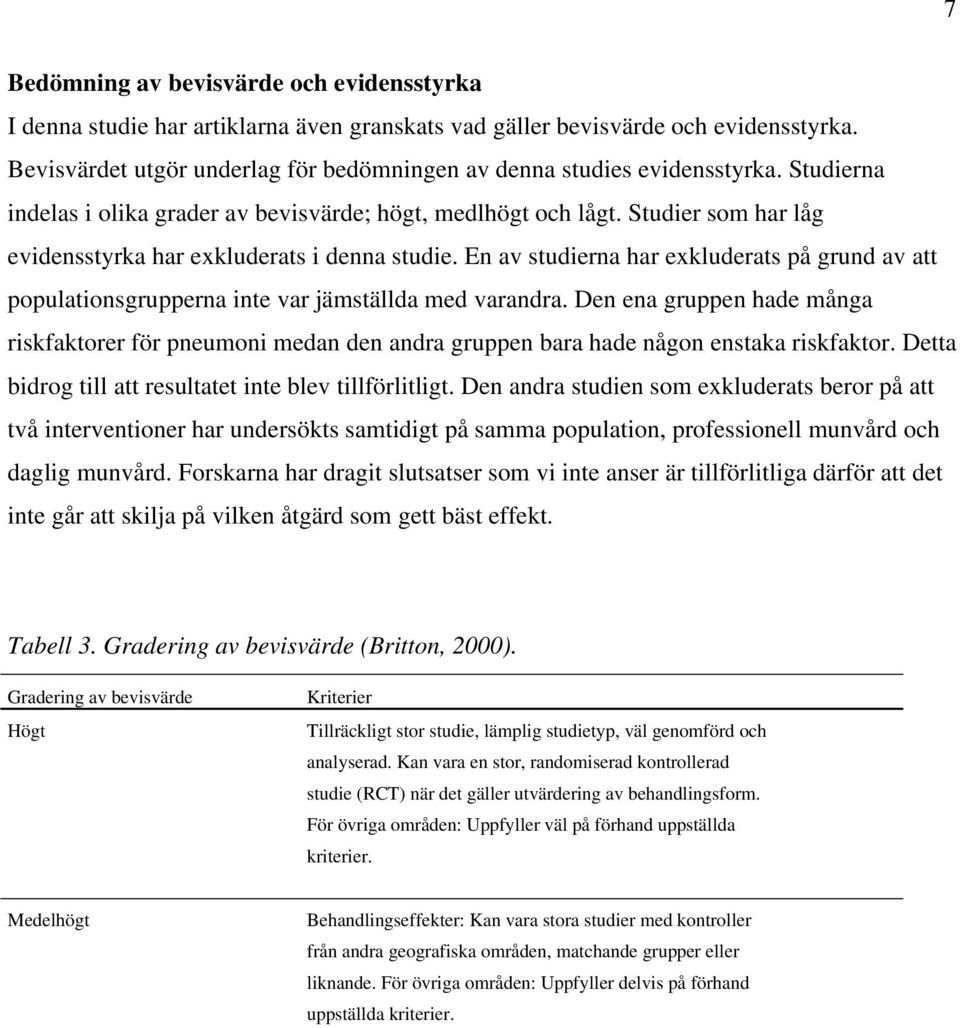 Studier som har låg evidensstyrka har exkluderats i denna studie. En av studierna har exkluderats på grund av att populationsgrupperna inte var jämställda med varandra.