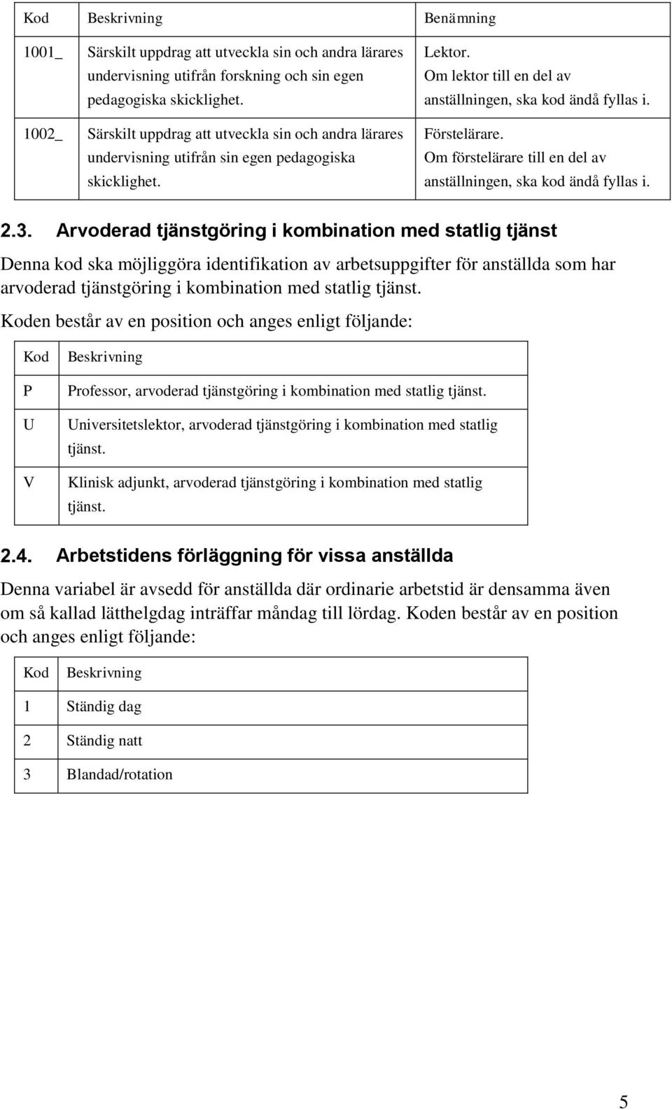 Om förstelärare till en del av anställningen, ska kod ändå fyllas i.