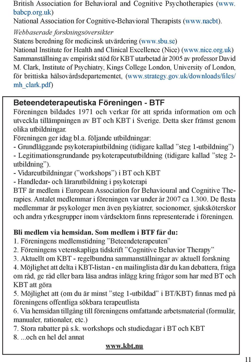 uk) Sammanställning av empiriskt stöd för KBT utarbetad år 2005 av professor David M.