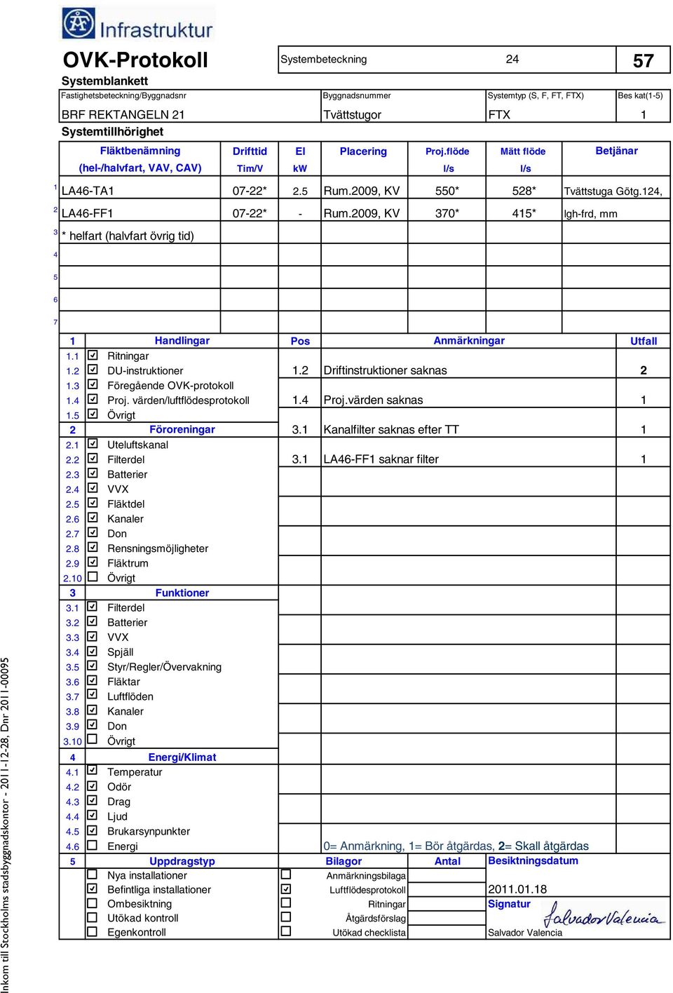 , lgh-frd, mm Inkom till Stockholms stadsbyggnadskontor - 0--8, Dnr 0-0009 Handlingar.............8.9.0.......8.9.0.... Driftinstruktioner saknas Proj.