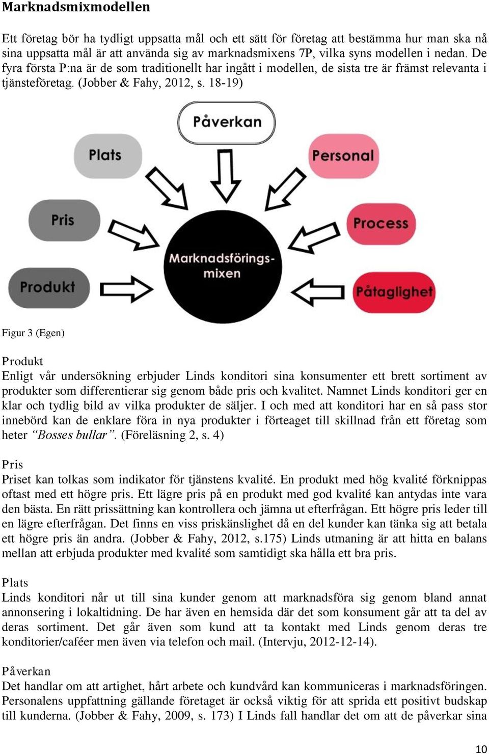 18-19) Figur 3 (Egen) Produkt Enligt vår undersökning erbjuder Linds konditori sina konsumenter ett brett sortiment av produkter som differentierar sig genom både pris och kvalitet.