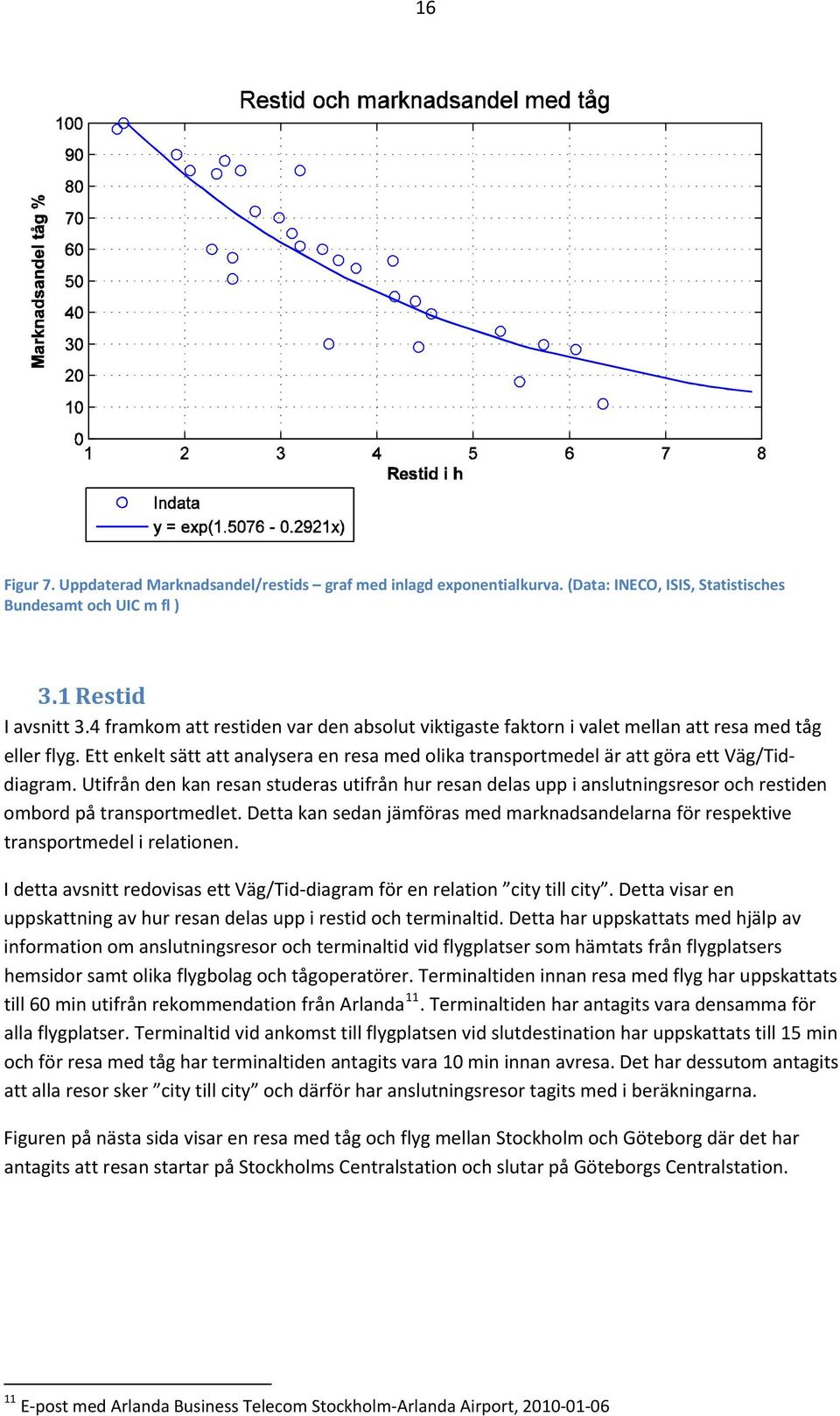 Utifrån den kan resan studeras utifrån hur resan delas upp i anslutningsresor och restiden ombord på transportmedlet.