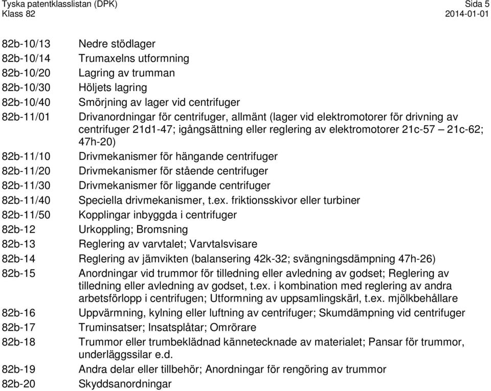 Drivmekanismer för hängande centrifuger 82b-11/20 Drivmekanismer för stående centrifuger 82b-11/30 Drivmekanismer för liggande centrifuger 82b-11/40 Speciella drivmekanismer, t.ex.