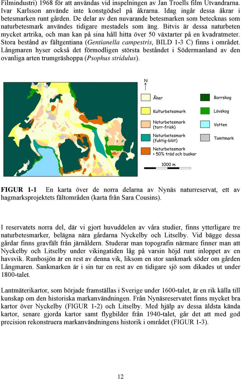 Bitvis är dessa naturbeten mycket artrika, och man kan på sina håll hitta över 50 växtarter på en kvadratmeter. Stora bestånd av fältgentiana (Gentianella campestris, BILD 1-3 C) finns i området.