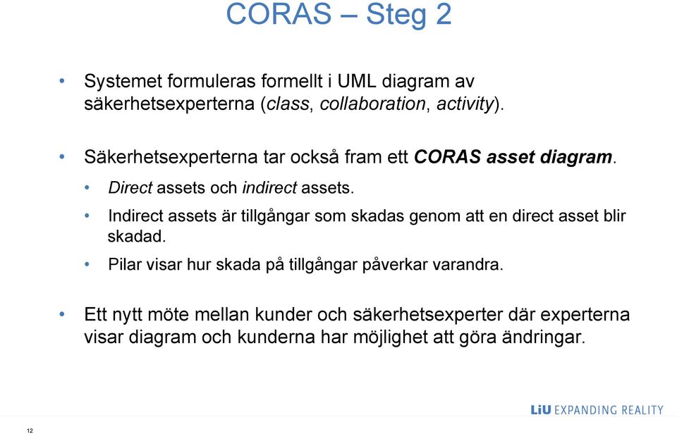 Indirect assets är tillgångar som skadas genom att en direct asset blir skadad.