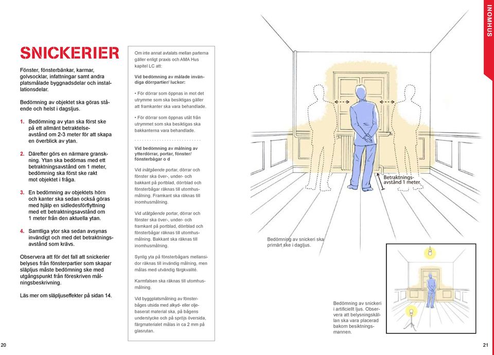 Vid bedömning av målade invändiga dörrpartier/ luckor: För dörrar som öppnas in mot det utrymme som ska besiktigas gäller att framkanter ska vara behandlade. 1.