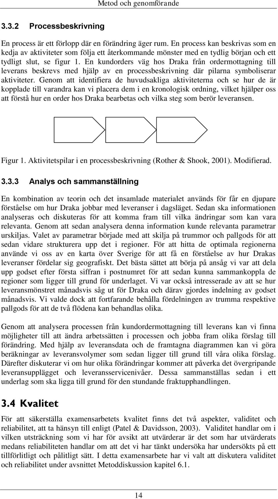 En kundorders väg hos Draka från ordermottagning till leverans beskrevs med hjälp av en processbeskrivning där pilarna symboliserar aktiviteter.