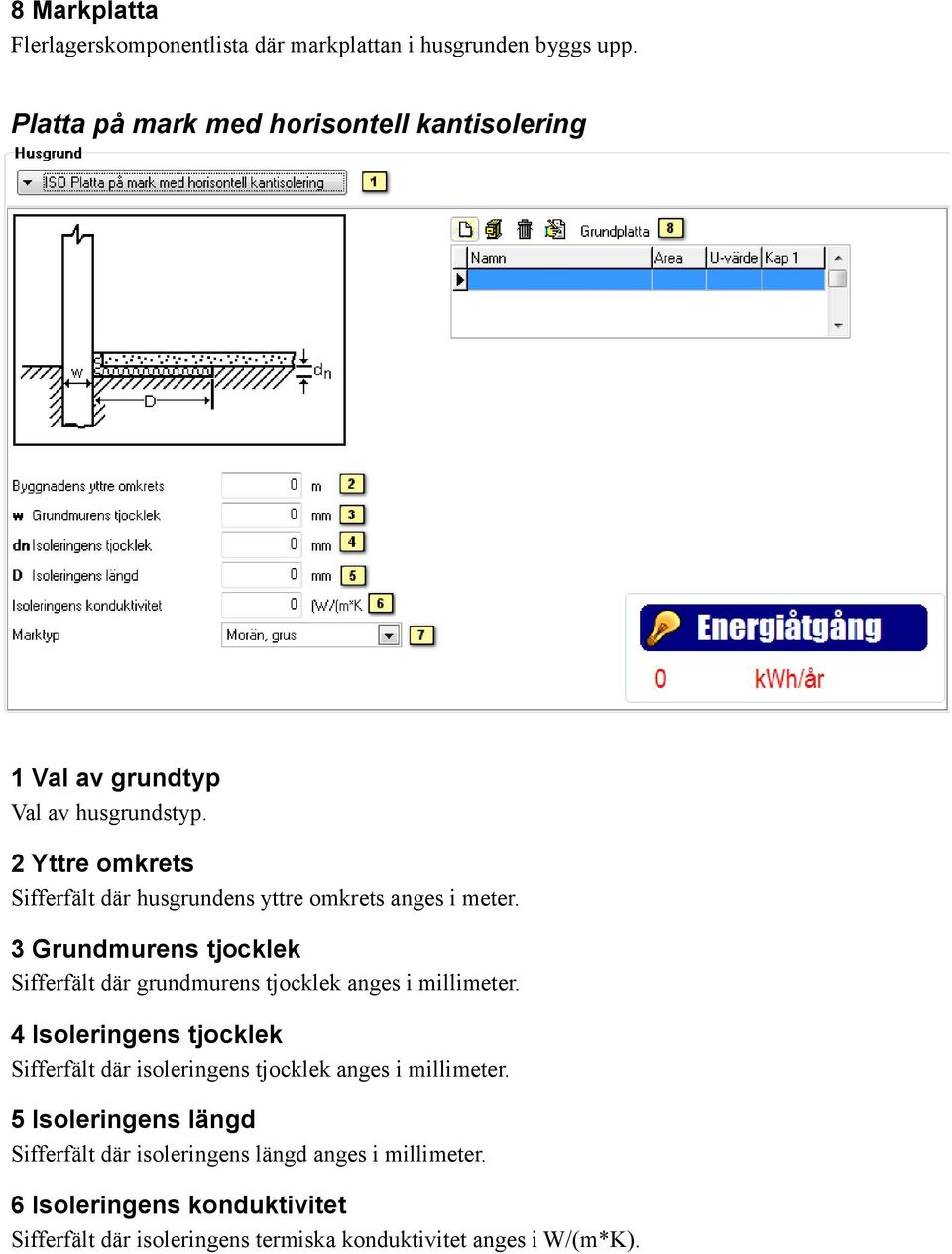 2 Yttre omkrets Sifferfält där husgrundens yttre omkrets anges i meter.