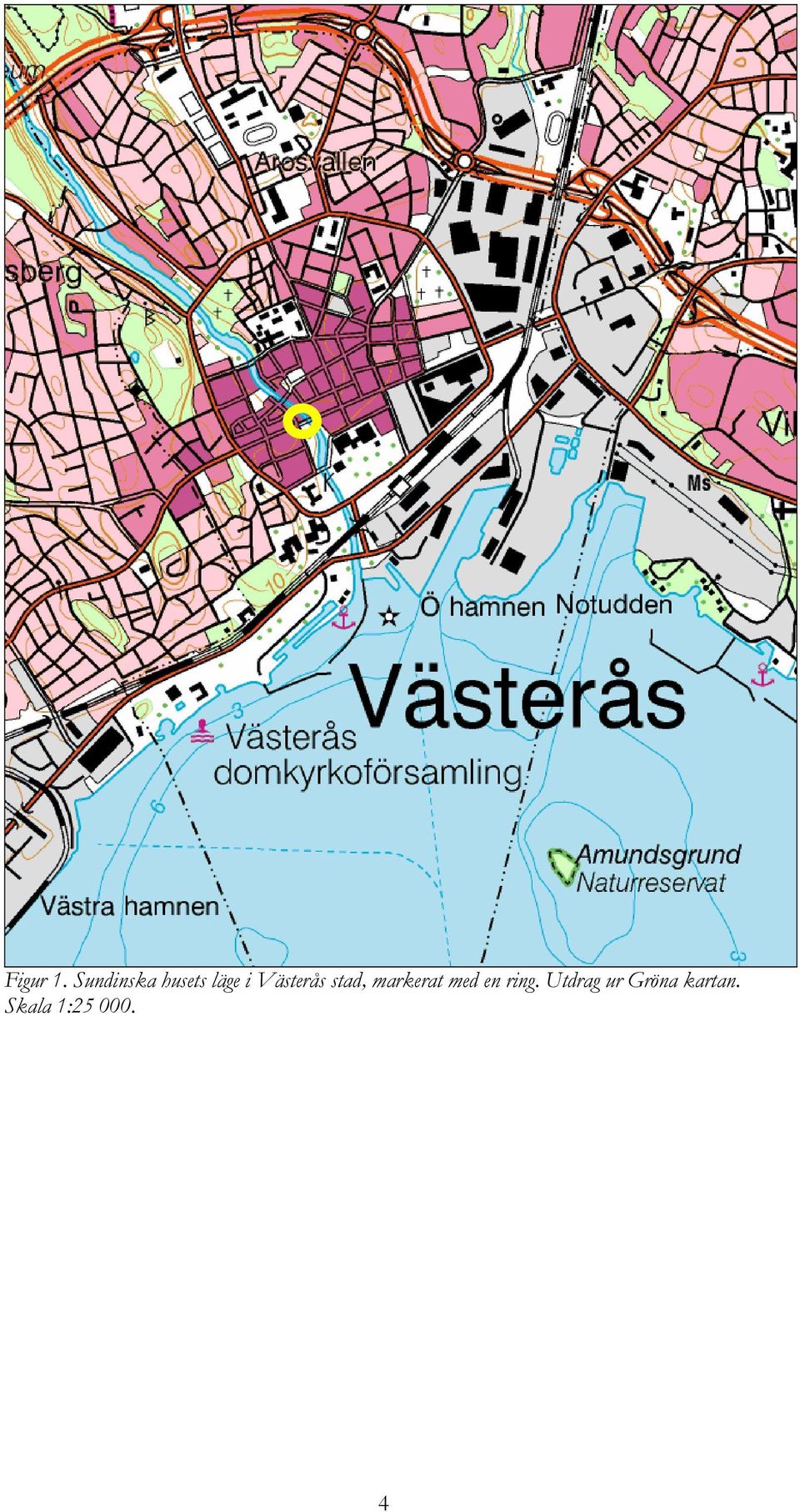 Västerås stad, markerat med
