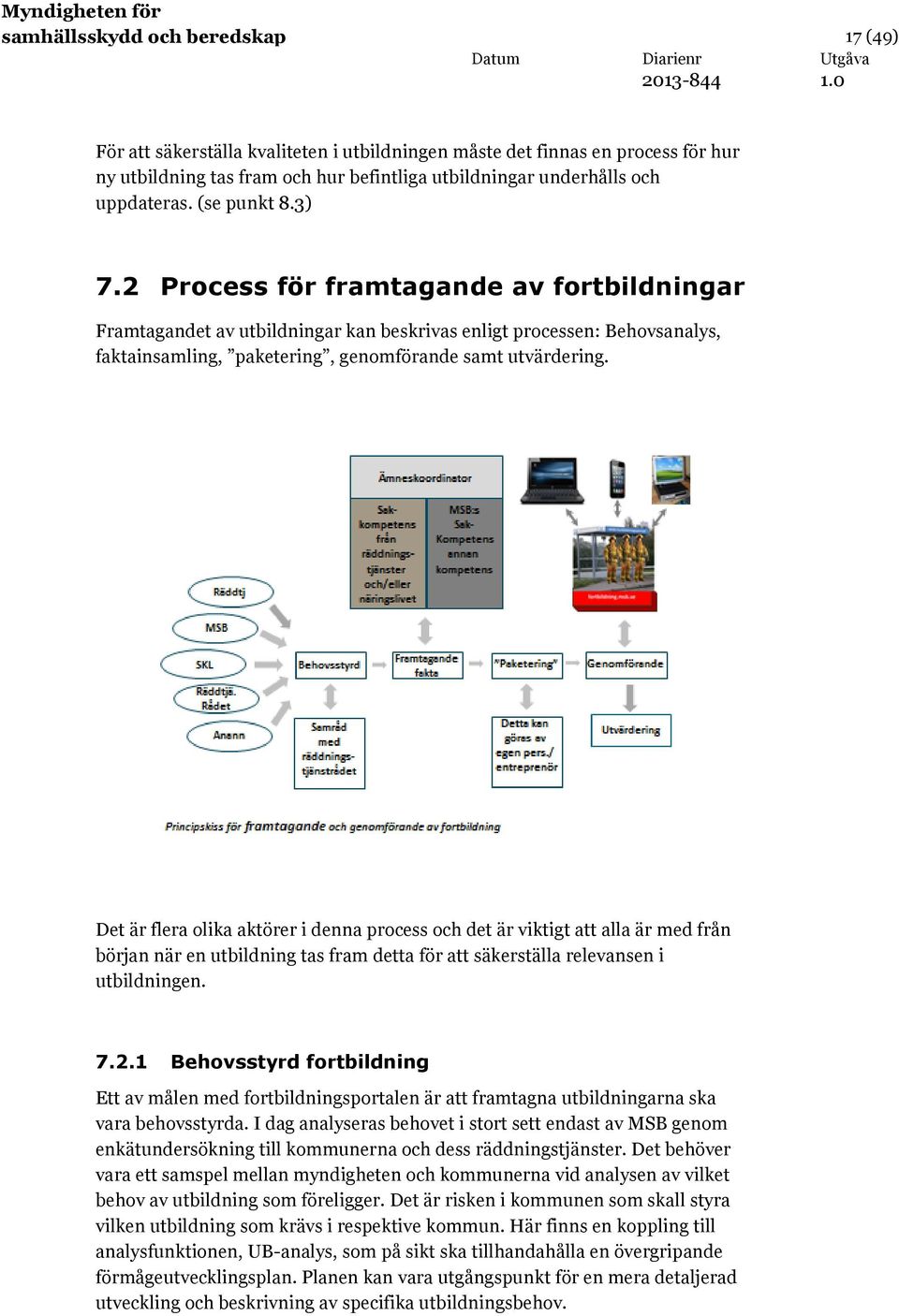 Det är flera olika aktörer i denna process och det är viktigt att alla är med från början när en utbildning tas fram detta för att säkerställa relevansen i utbildningen. 7.2.