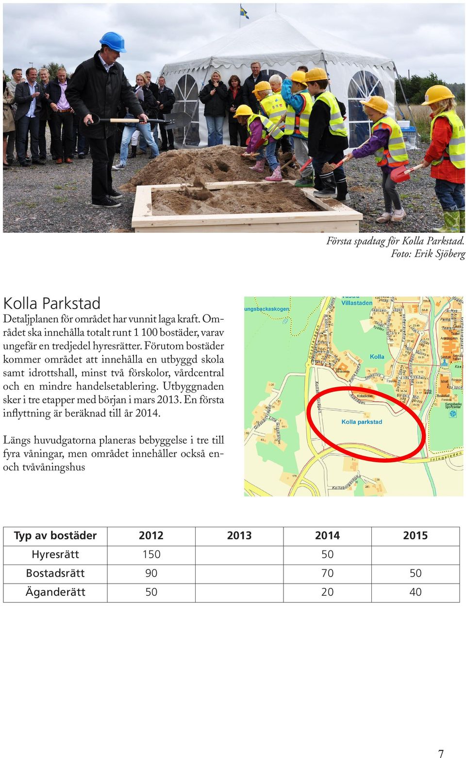 Förutom bostäder kommer området att innehålla en utbyggd skola samt idrottshall, minst två förskolor, vårdcentral och en mindre handelsetablering.