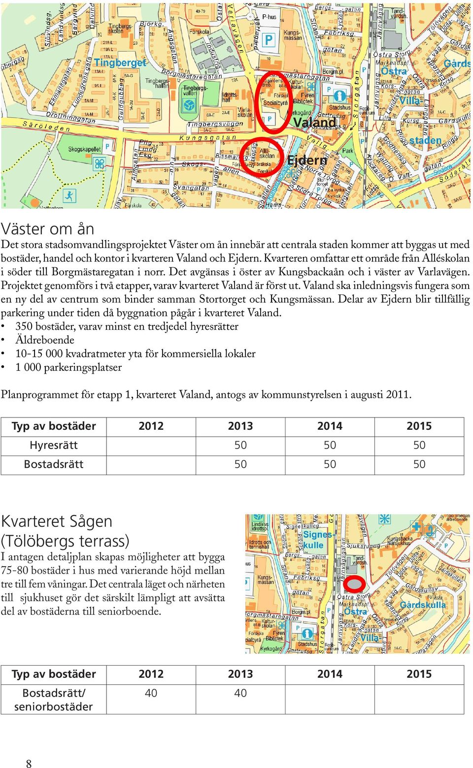 Projektet genomförs i två etapper, varav kvarteret Valand är först ut. Valand ska inledningsvis fungera som en ny del av centrum som binder samman Stortorget och Kungsmässan.