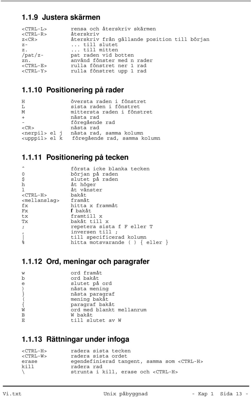 rad <CTRL-Y> rulla fönstret upp 1 