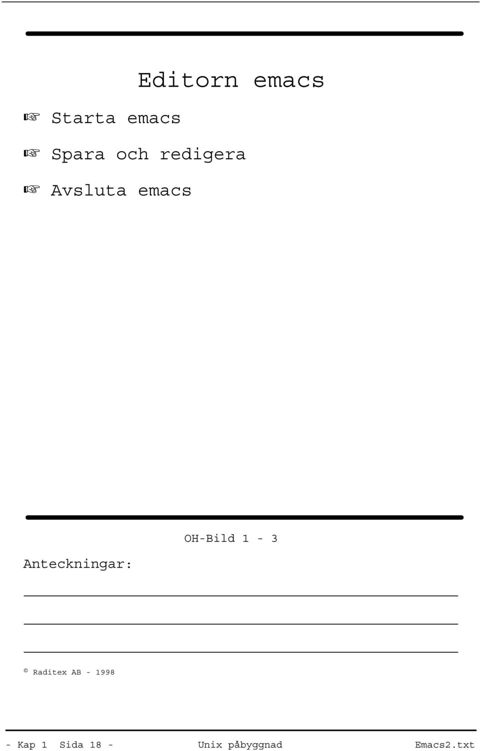 OH-Bild 1-3 Raditex AB - 1998 - Kap