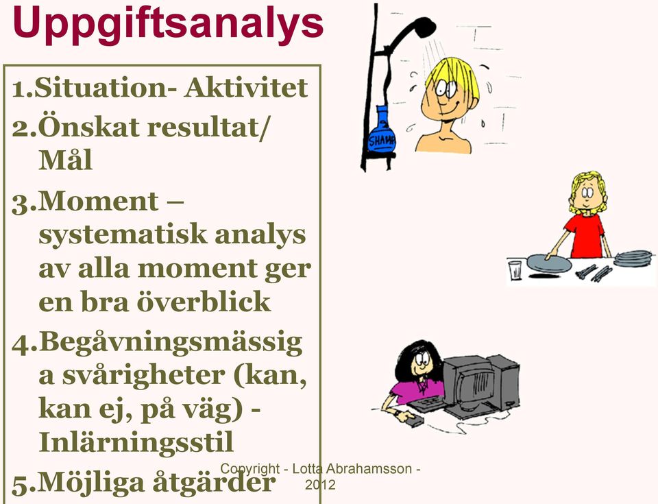 Moment systematisk analys av alla moment ger en bra