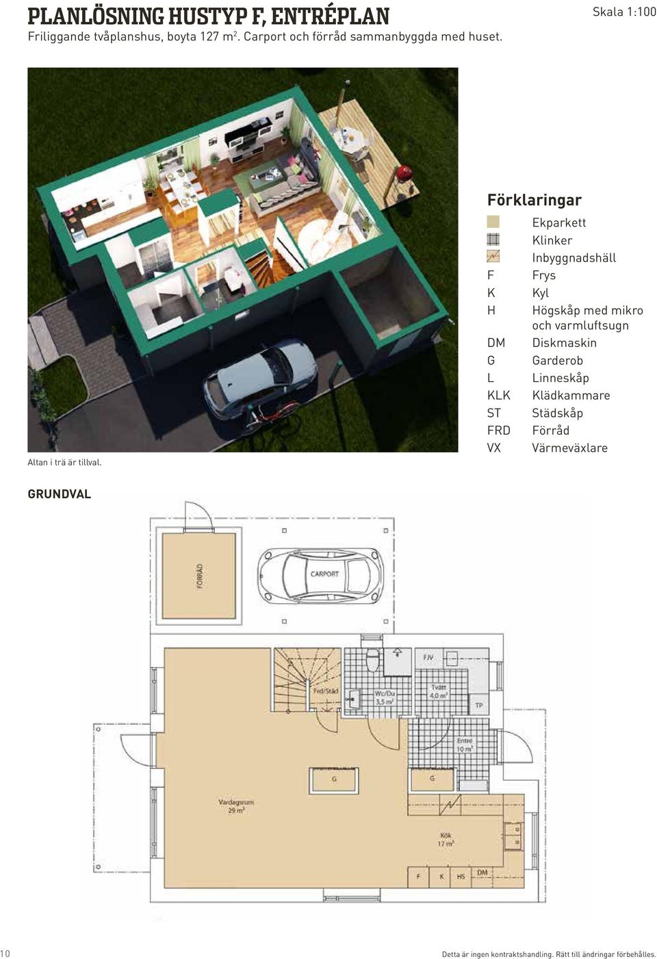 Förklaringar F K H DM G L KLK ST FRD VX Ekparkett Klinker Inbyggnadshäll Frys Kyl Högskåp med mikro och