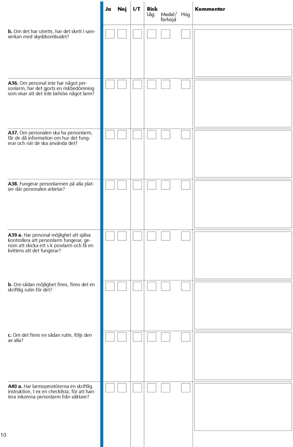 Har personal möjlighet att själva kontrollera att personlarm fungerar, genom att skicka ett s k provlarm och få en kvittens att det fungerar? b.