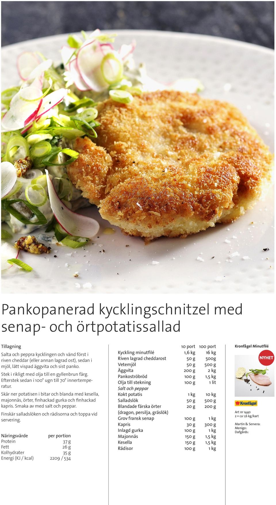 Skär ner potatisen i bitar och blanda med kesella, majonnäs, örter, finhackad gurka och finhackad kapris. Smaka av med salt och peppar. Finskär salladslöken och rädisorna och toppa vid servering.