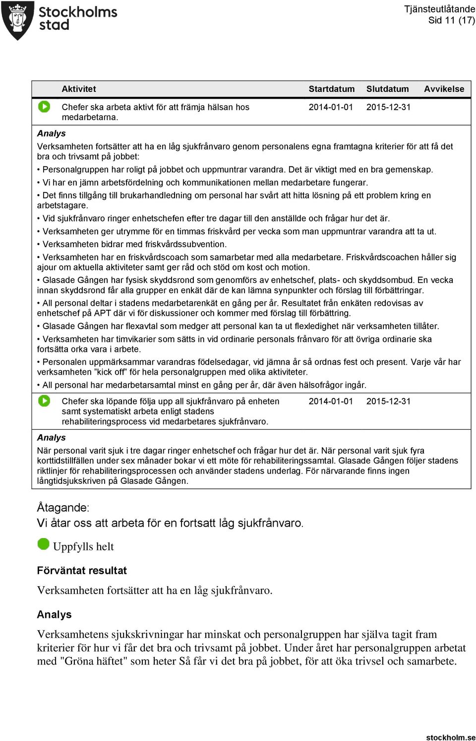 uppmuntrar varandra. Det är viktigt med en bra gemenskap. Vi har en jämn arbetsfördelning och kommunikationen mellan medarbetare fungerar.