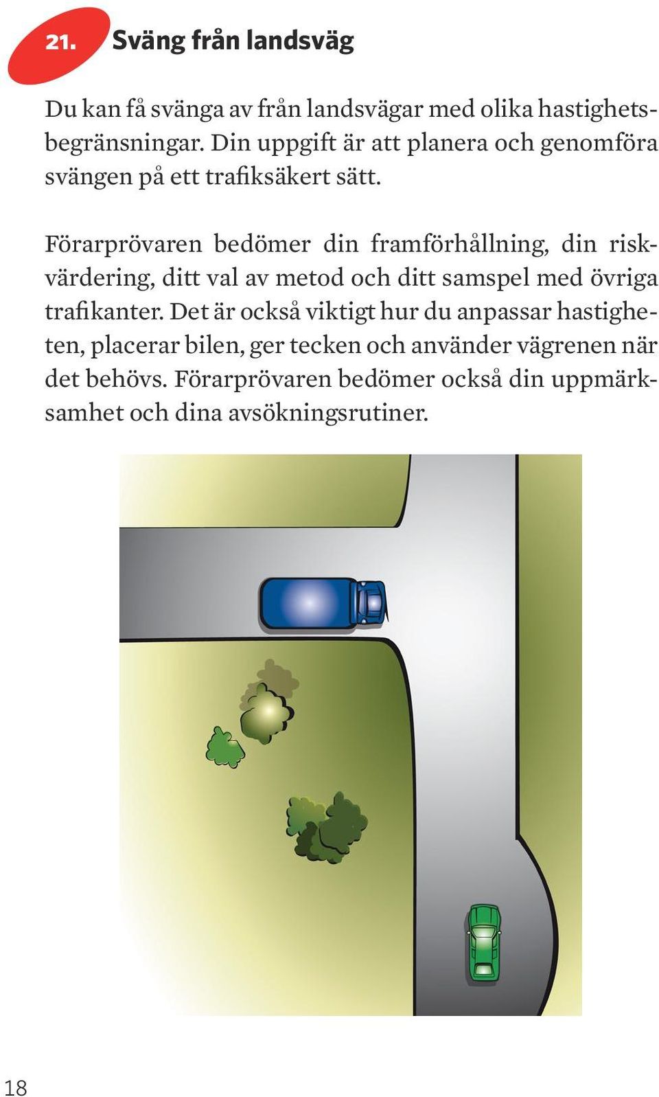 örarprövaren bedömer din framförhållning, din riskvärdering, ditt val av metod och ditt samspel med övriga trafikanter.