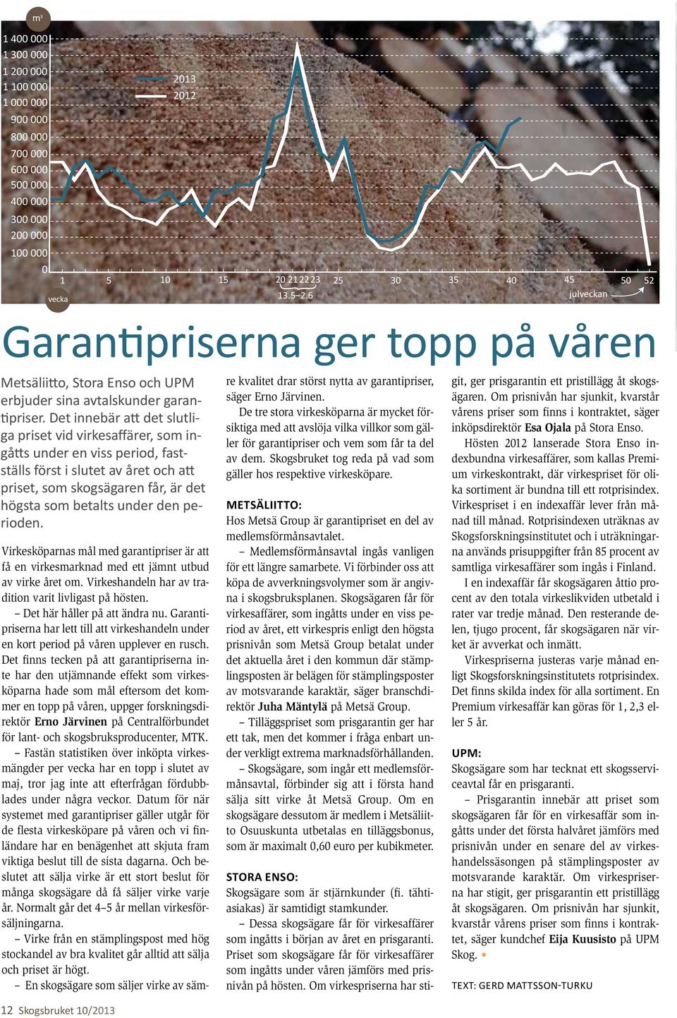 Det innebär att det slutliga priset vid virkesaffärer, som ingåtts under en viss period, fastställs först i slutet av året och att priset, som skogsägaren får, är det högsta som betalts under den