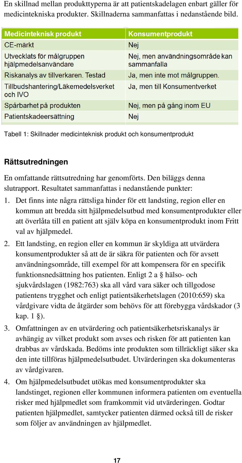 Resultatet sammanfattas i nedanstående punkter: 1.