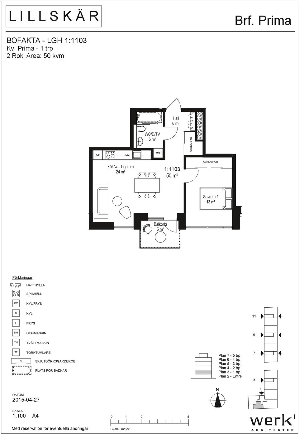 ök/vardagsrum 24 m² :0 50 m² Sovrum 5 m² örklaringar HAHYLLA / YL/RYS