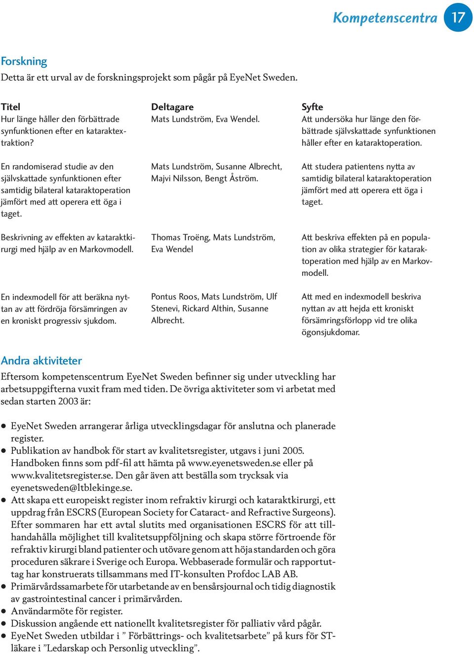 Beskrivning av effekten av kataraktkirurgi med hjälp av en Markovmodell. En indexmodell för att beräkna nyttan av att fördröja försämringen av en kroniskt progressiv sjukdom.