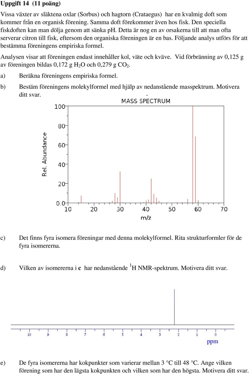 Följande analys utförs för att bestämma föreningens empiriska formel. Analysen visar att föreningen endast innehåller kol, väte och kväve.