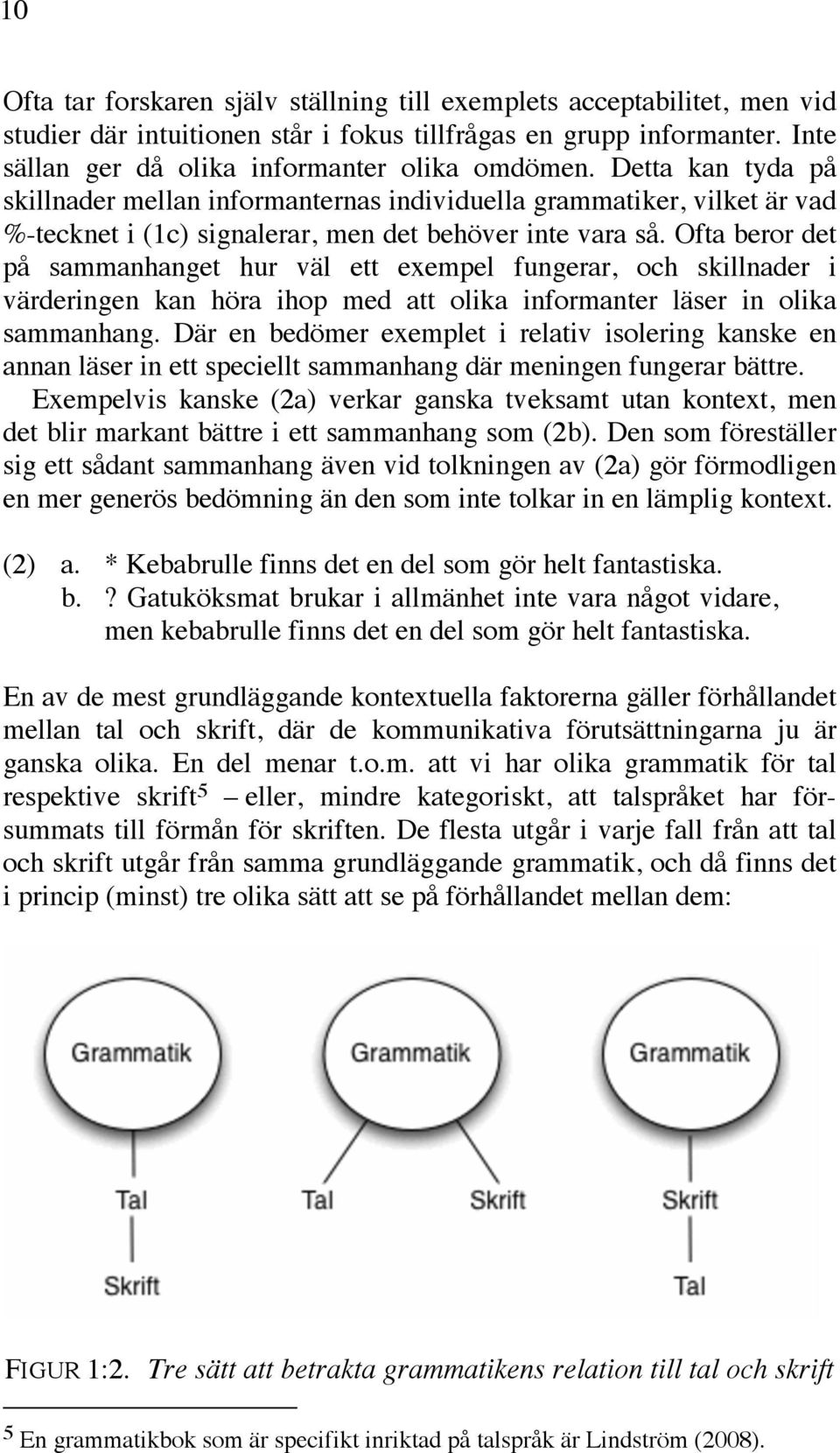 Ofta beror det på sammanhanget hur väl ett exempel fungerar, och skillnader i värderingen kan höra ihop med att olika informanter läser in olika sammanhang.