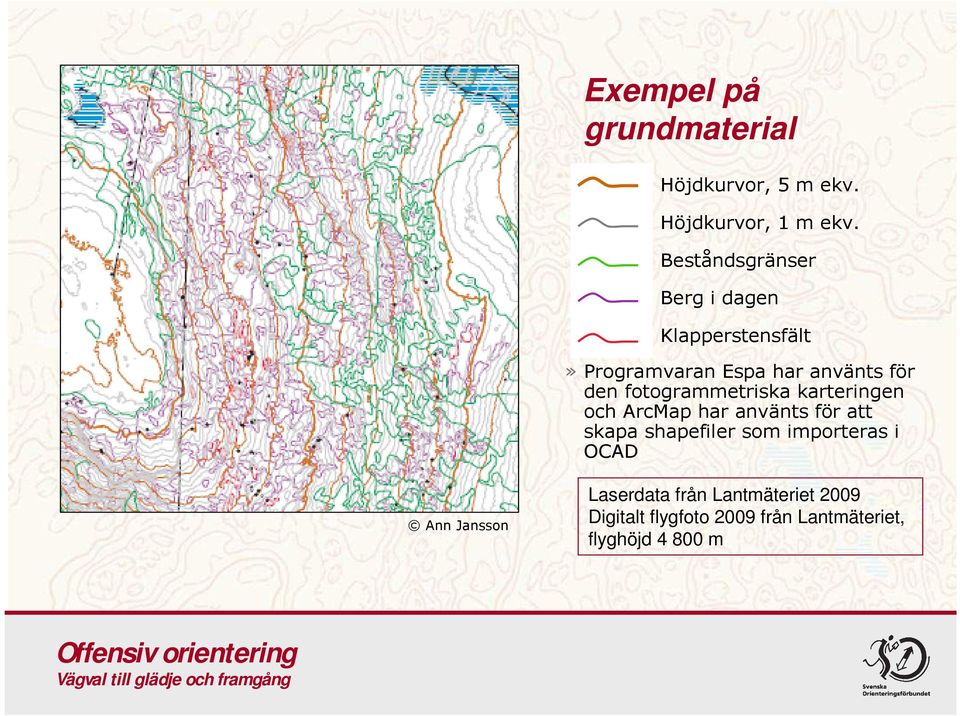 fotogrammetriska karteringen och ArcMaphar använts för att skapa shapefilersom