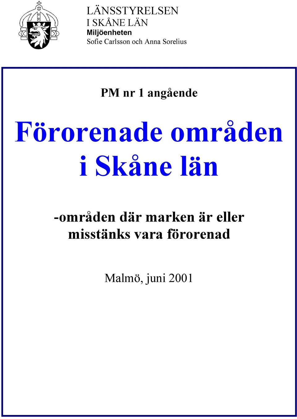 Förorenade områden i Skåne län -områden där