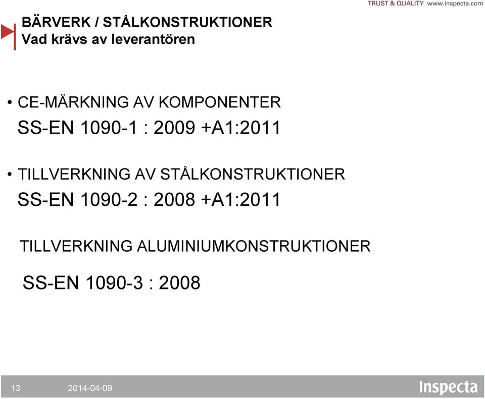 TILLVERKNING AV STÅLKONSTRUKTIONER SS-EN 1090-2 : 2008