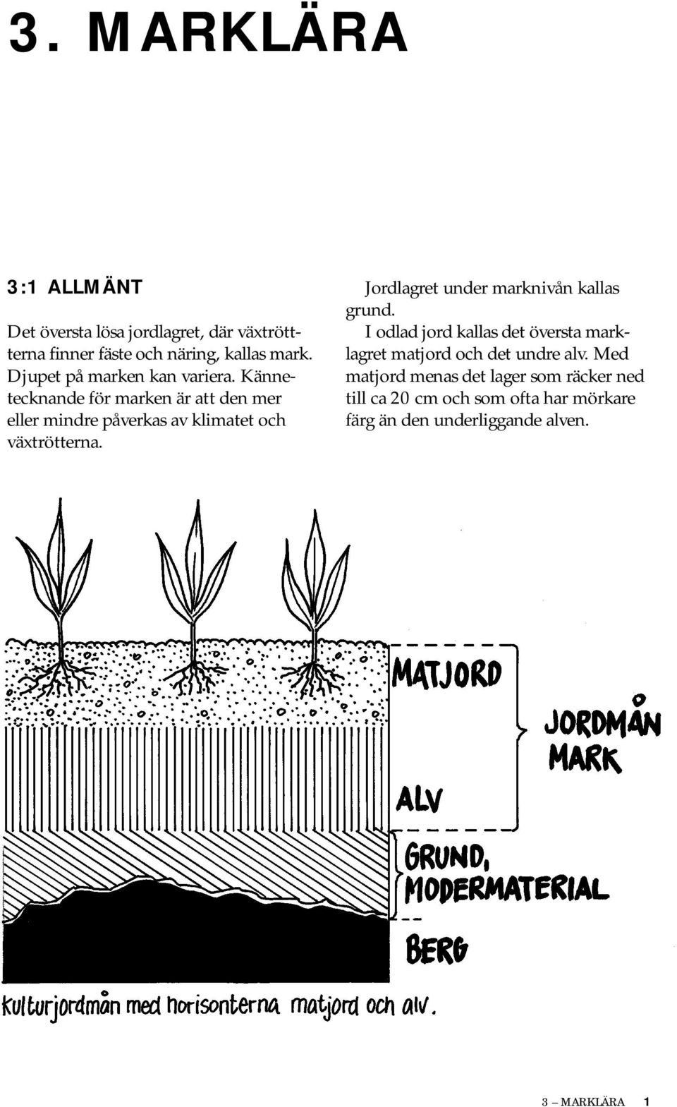 Kännetecknande för marken är att den mer eller mindre påverkas av klimatet och växtrötterna.