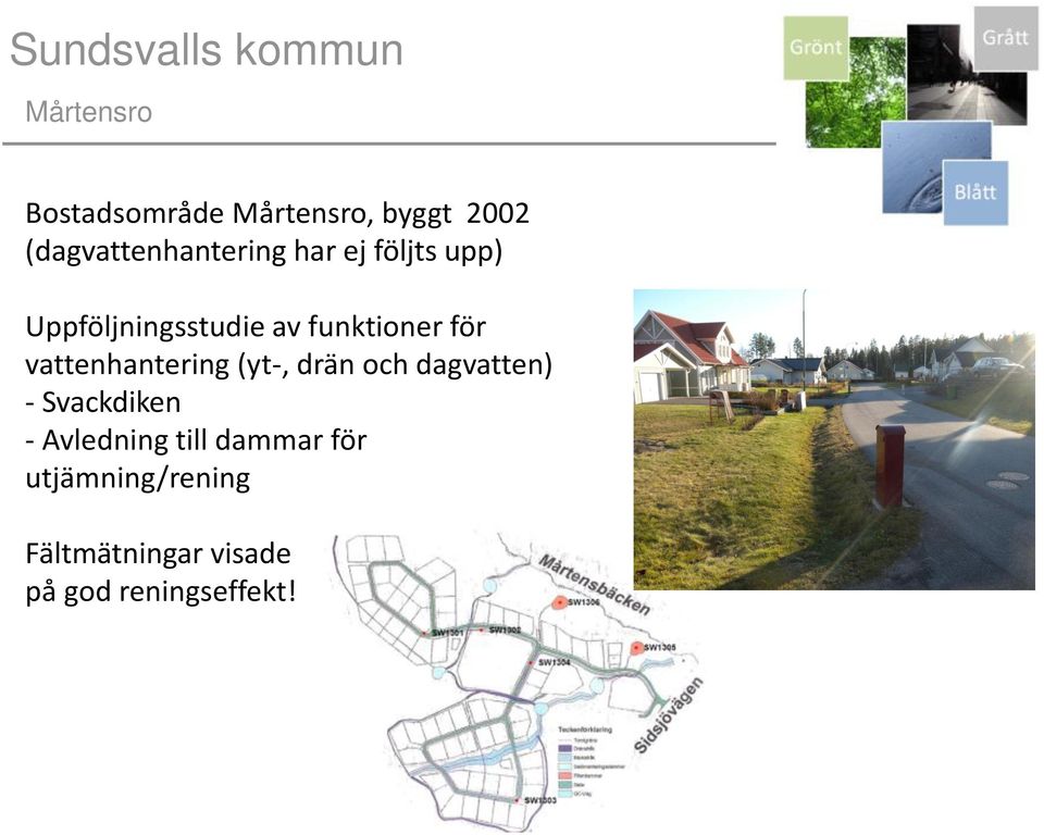 funktioner för vattenhantering (yt-, drän och dagvatten) - Svackdiken