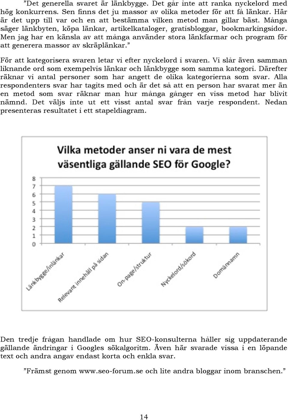 Men jag har en känsla av att många använder stora länkfarmar och program för att generera massor av skräplänkar. För att kategorisera svaren letar vi efter nyckelord i svaren.