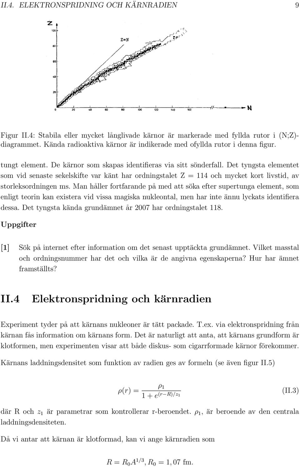 Det tyngsta elementet som vid senaste sekelskifte var känt har ordningstalet Z = 114 och mycket kort livstid, av storleksordningen ms.