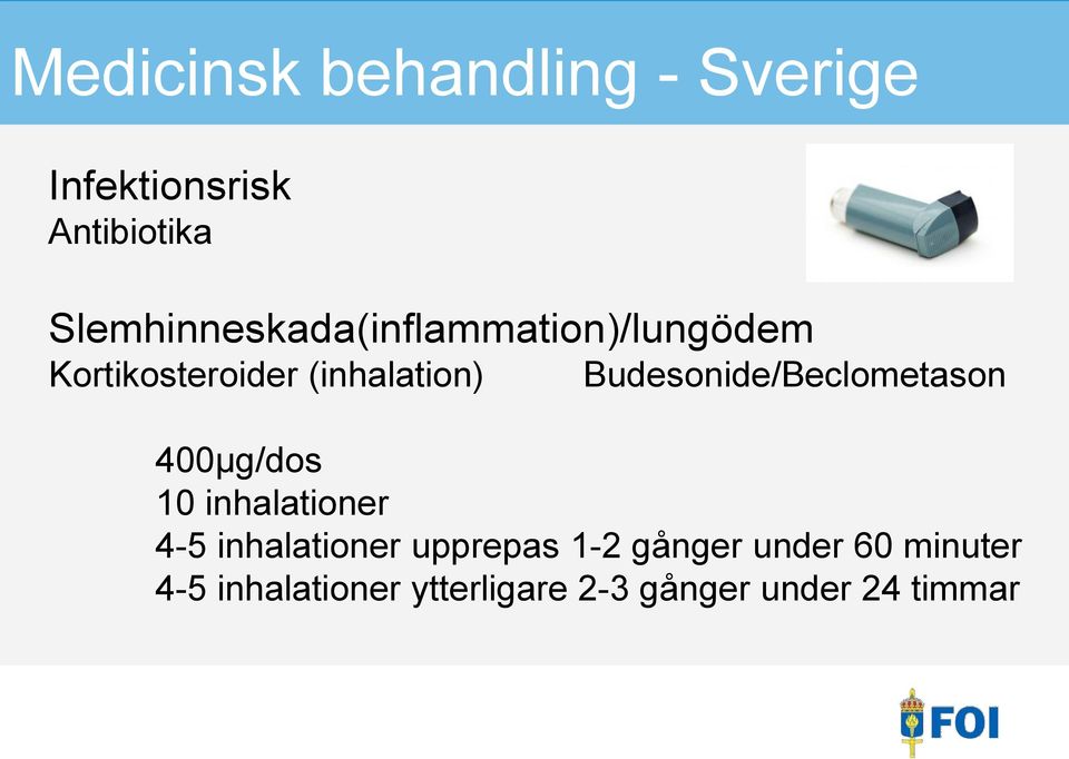 Budesonide/Beclometason 400µg/dos 10 inhalationer 4-5 inhalationer