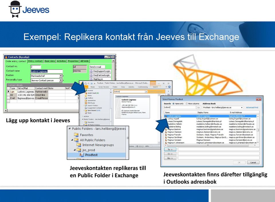 replikeras till en Public Folder i Exchange