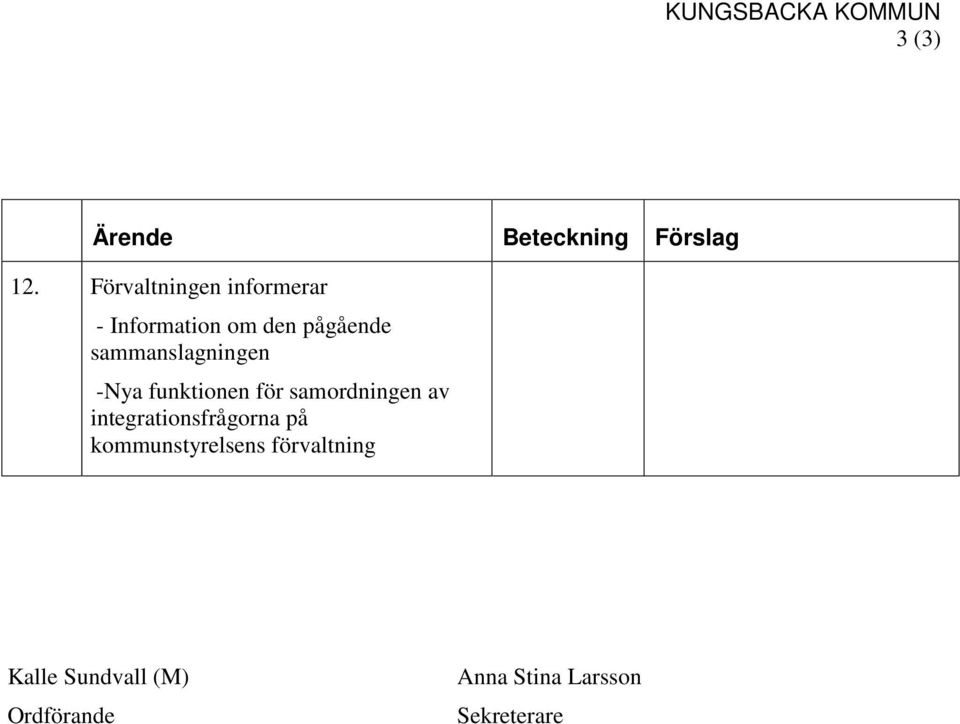 sammanslagningen -Nya funktionen för samordningen av