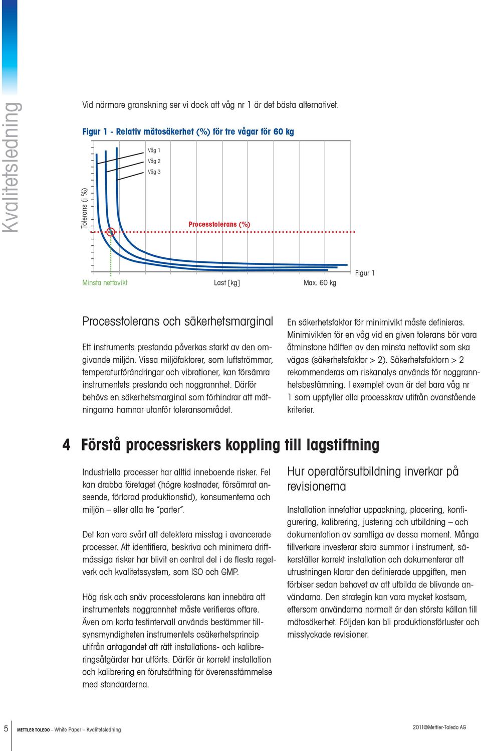 60 kg Figur 1 Processtolerans och säkerhetsmarginal Ett instruments prestanda påverkas starkt av den omgivande miljön.