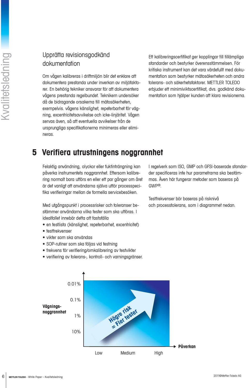 vågens känslighet, repeterbarhet för vägning, excentricitetsavvikelse och icke-linjäritet.