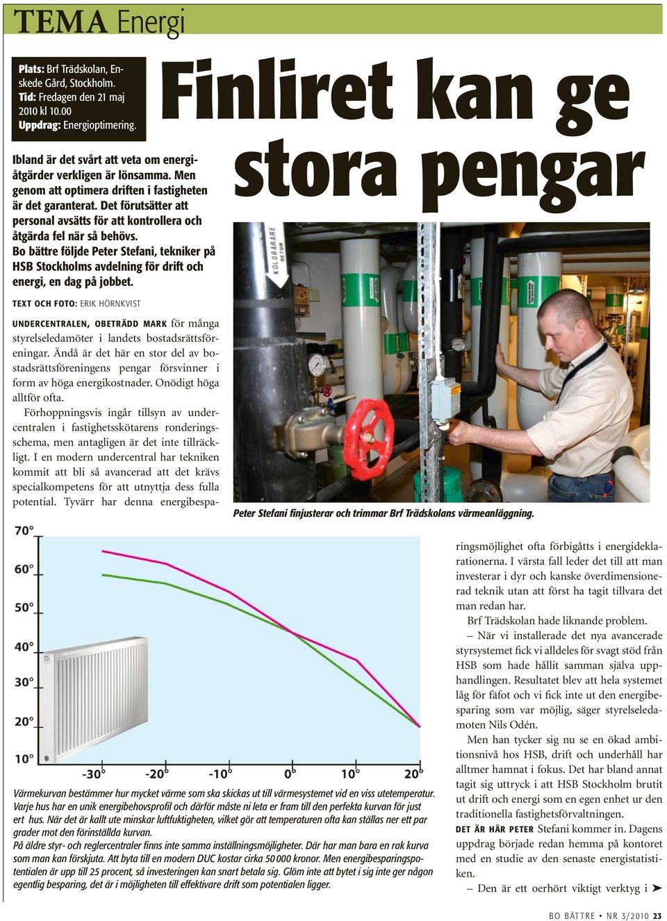 Bo bättre följde Peter Stefani, tekniker på HSB Stockholms avdelning för drift och energi, en dag på jobbet.