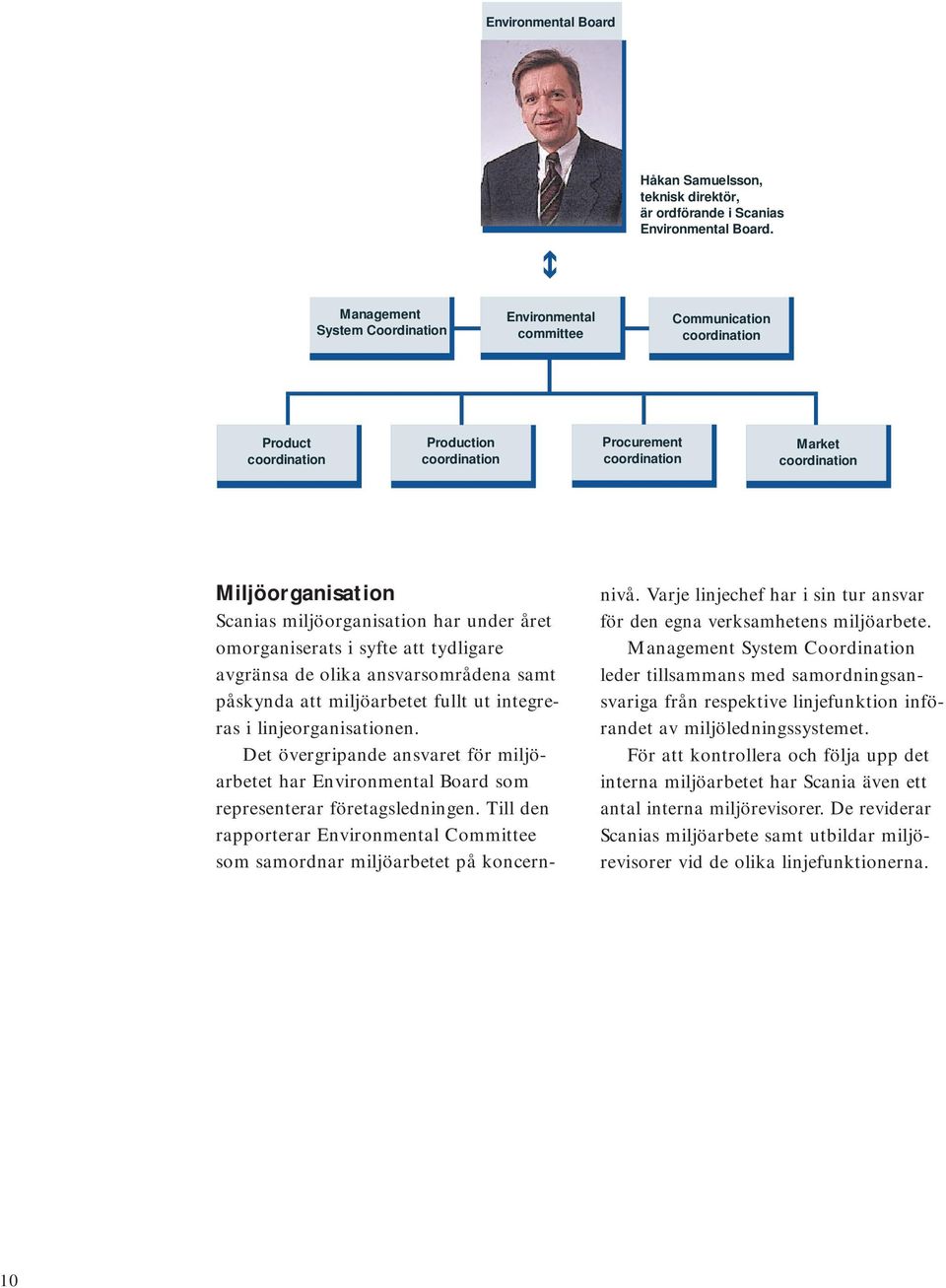 miljöorganisation har under året omorganiserats i syfte att tydligare avgränsa de olika ansvarsområdena samt påskynda att miljöarbetet fullt ut integreras i linjeorganisationen.