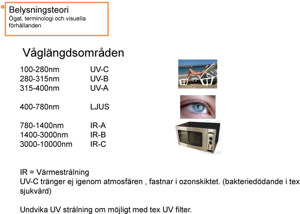 Värmestrålning UV-C tränger ej igenom atmosfären, fastnar i ozonskiktet.