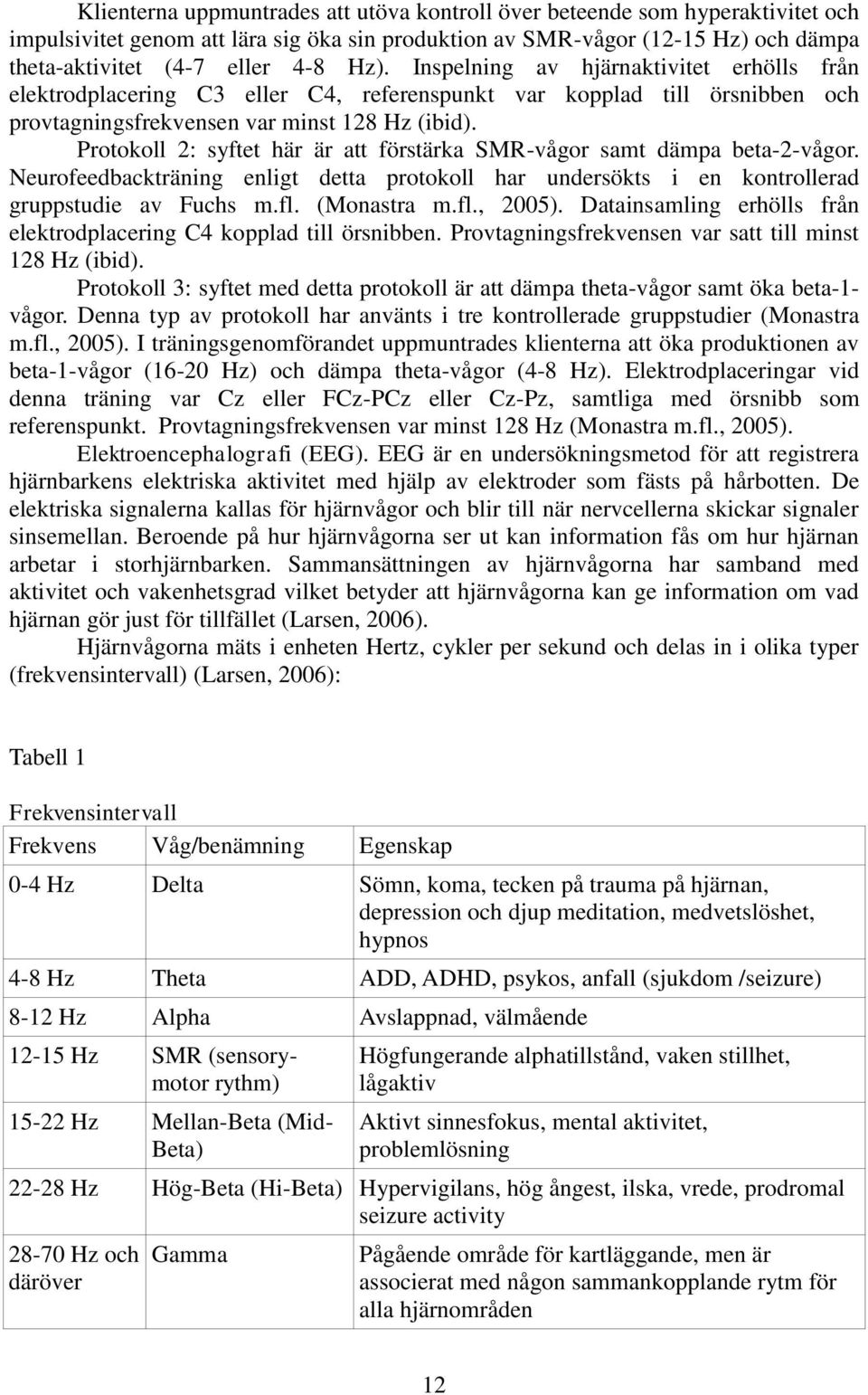 Protokoll 2: syftet här är att förstärka SMR-vågor samt dämpa beta-2-vågor. Neurofeedbackträning enligt detta protokoll har undersökts i en kontrollerad gruppstudie av Fuchs m.fl. (Monastra m.fl., 2005).