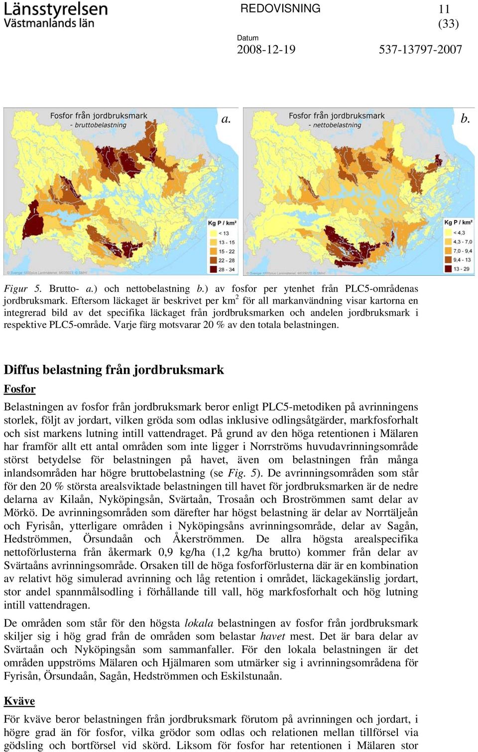 Varje färg motsvarar 20 % av den totala belastningen.