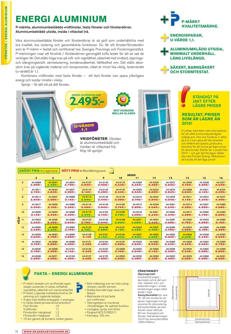Du får ett fönster/fönsterdörr som är P-märkt = testat och certificerat hos Sveriges Provnings och Forskningsinstitut.